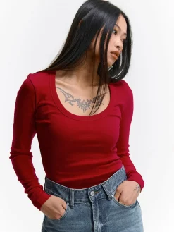 GATE Klasyczna koszulka z długim rękawem| Koszulki I Topy·Koszulki