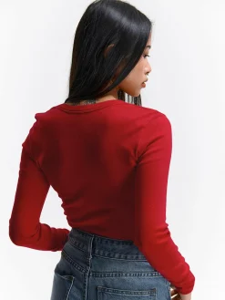 GATE Klasyczna koszulka z długim rękawem| Koszulki I Topy·Koszulki