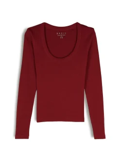 GATE Klasyczna koszulka z długim rękawem| Koszulki I Topy·Koszulki