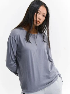 GATE Klasyczna koszulka z długim rękawem| Koszulki I Topy·Koszulki