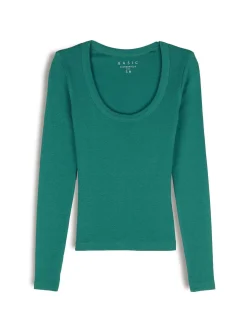 GATE Klasyczna koszulka z długim rękawem| Koszulki I Topy·Koszulki