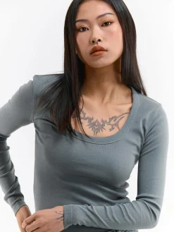 GATE Klasyczna koszulka z długim rękawem| Koszulki I Topy·Koszulki