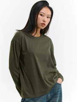 GATE Klasyczna koszulka z długim rękawem| Koszulki I Topy·Koszulki