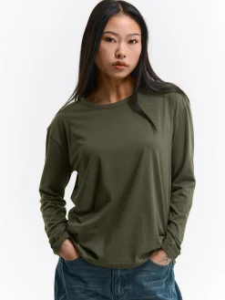 GATE Klasyczna koszulka z długim rękawem| Koszulki I Topy·Koszulki