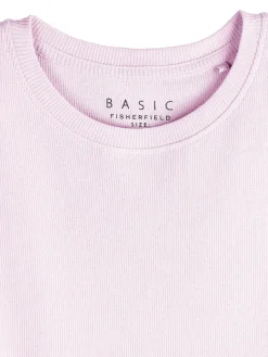 GATE Klasyczna koszulka z żebrowanej dzianiny| Koszulki I Topy·Koszulki