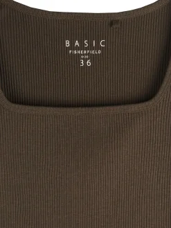 GATE Klasyczna koszulka z żebrowanej dzianiny| Koszulki I Topy·Koszulki|Koszulki I Topy·Crop Top ☀️