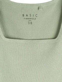 GATE Klasyczna koszulka z żebrowanej dzianiny| Koszulki I Topy·Koszulki