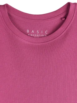 GATE Klasyczna koszulka z żebrowanej dzianiny| Koszulki I Topy·Koszulki