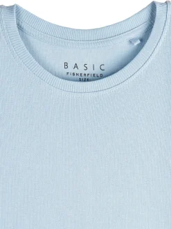 GATE Klasyczna koszulka z żebrowanej dzianiny| Koszulki I Topy·Koszulki