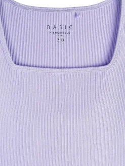 GATE Klasyczna koszulka z żebrowanej dzianiny| Koszulki I Topy·Koszulki