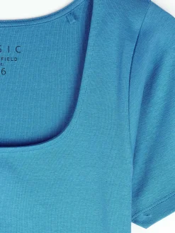 GATE Klasyczna koszulka z żebrowanej dzianiny| Koszulki I Topy·Koszulki