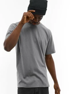 GATE Klasyczna koszulka z żebrowanej dzianiny| Koszulki·Koszulki ☀️|Koszulki·Basic Koszulki I Podkoszulki