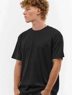 GATE Klasyczna koszulka z żebrowanej dzianiny| Koszulki·Koszulki ☀️|Koszulki·Basic Koszulki I Podkoszulki