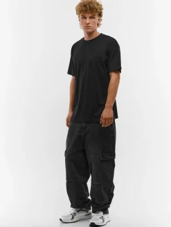 GATE Klasyczna koszulka z żebrowanej dzianiny| Koszulki·Koszulki ☀️|Koszulki·Basic Koszulki I Podkoszulki