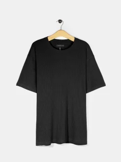 GATE Klasyczna koszulka z żebrowanej dzianiny| Koszulki·Koszulki ☀️|Koszulki·Basic Koszulki I Podkoszulki