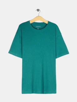 GATE Klasyczna koszulka z żebrowanej dzianiny| Koszulki·Koszulki ☀️|Koszulki·Basic Koszulki I Podkoszulki