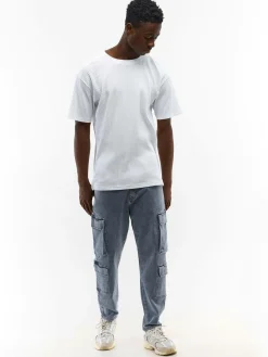 GATE Klasyczna koszulka z żebrowanej dzianiny| Koszulki·Koszulki ☀️|Koszulki·Basic Koszulki I Podkoszulki