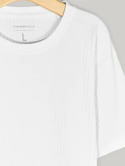 GATE Klasyczna koszulka z żebrowanej dzianiny| Koszulki·Koszulki ☀️|Koszulki·Basic Koszulki I Podkoszulki