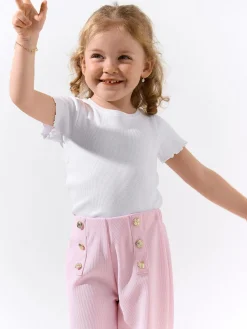 GATE Klasyczna koszulka z żebrowanej dzianiny|Dzieci Dziewczynki·Koszulki I Topy