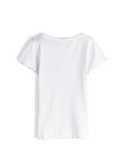 GATE Klasyczna koszulka z żebrowanej dzianiny|Dzieci Dziewczynki·Koszulki I Topy