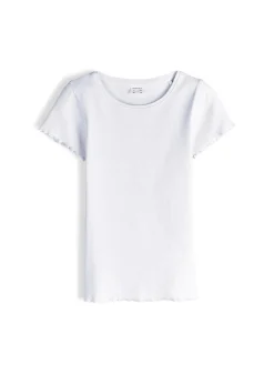 GATE Klasyczna koszulka z żebrowanej dzianiny|Dzieci Dziewczynki·Koszulki I Topy