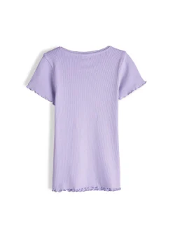 GATE Klasyczna koszulka z żebrowanej dzianiny|Dzieci Dziewczynki·Koszulki I Topy