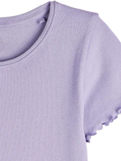 GATE Klasyczna koszulka z żebrowanej dzianiny|Dzieci Dziewczynki·Koszulki I Topy