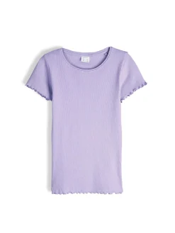 GATE Klasyczna koszulka z żebrowanej dzianiny|Dzieci Dziewczynki·Koszulki I Topy