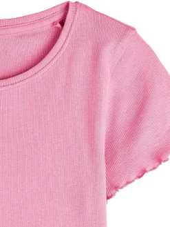 GATE Klasyczna koszulka z żebrowanej dzianiny|Dzieci Dziewczynki·Koszulki I Topy