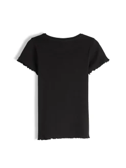 GATE Klasyczna koszulka z żebrowanej dzianiny|Dzieci Dziewczynki·Koszulki I Topy