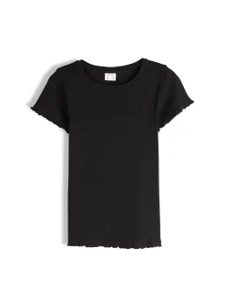 GATE Klasyczna koszulka z żebrowanej dzianiny|Dzieci Dziewczynki·Koszulki I Topy