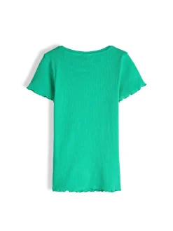 GATE Klasyczna koszulka z żebrowanej dzianiny|Dzieci Dziewczynki·Koszulki I Topy