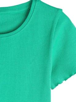 GATE Klasyczna koszulka z żebrowanej dzianiny|Dzieci Dziewczynki·Koszulki I Topy