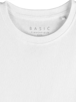 GATE Klasyczna koszulka z żebrowanej dzianiny| Koszulki I Topy·Koszulki