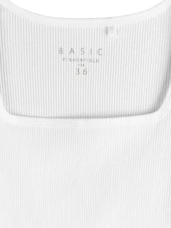 GATE Klasyczna koszulka z żebrowanej dzianiny| Koszulki I Topy·Koszulki