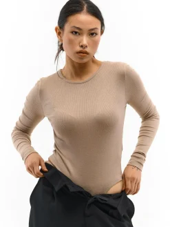 GATE Klasyczne prążkowane body| Koszulki I Topy·Body