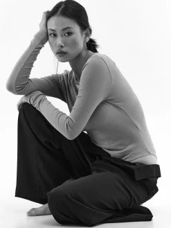 GATE Klasyczne prążkowane body| Koszulki I Topy·Body