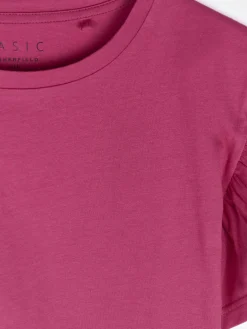 GATE Klasyczny bawełniany t-shirt z marszczeniami| Koszulki I Topy·Koszulki