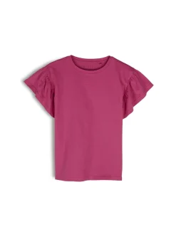 GATE Klasyczny bawełniany t-shirt z marszczeniami| Koszulki I Topy·Koszulki