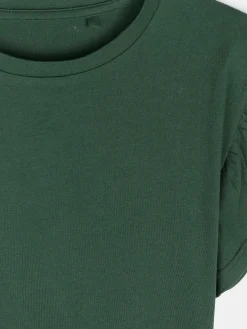 GATE Klasyczny bawełniany t-shirt z marszczeniami| Koszulki I Topy·Koszulki