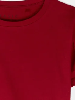 GATE Klasyczny bawełniany t-shirt z marszczeniami| Koszulki I Topy·Koszulki