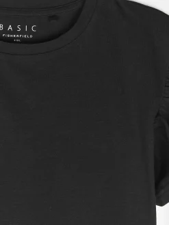 GATE Klasyczny bawełniany t-shirt z marszczeniami| Koszulki I Topy·Koszulki