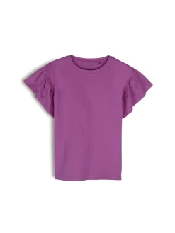 GATE Klasyczny bawełniany t-shirt z marszczeniami| Koszulki I Topy·Koszulki