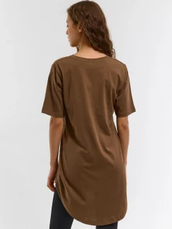 GATE Klasyczny długi t-shirt z bawełny| Koszulki I Topy·Koszulki