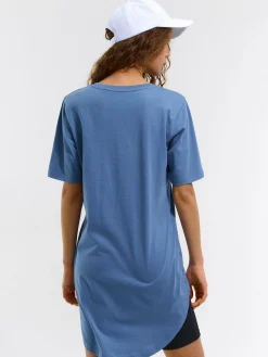 GATE Klasyczny długi t-shirt z bawełny| Koszulki I Topy·Koszulki