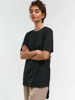 GATE Klasyczny długi t-shirt z bawełny| Koszulki I Topy·Koszulki