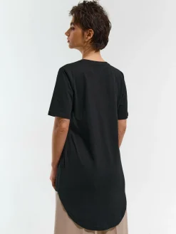 GATE Klasyczny długi t-shirt z bawełny| Koszulki I Topy·Koszulki