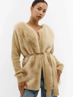 GATE Kombinowana marynarka z paskiem| Kurtki I Płaszcze·Żakiety|Swetry I Bluzy·Swetry