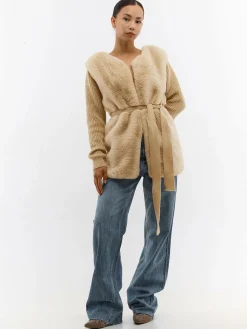 GATE Kombinowana marynarka z paskiem| Kurtki I Płaszcze·Żakiety|Swetry I Bluzy·Swetry