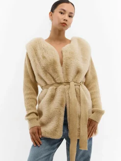 GATE Kombinowana marynarka z paskiem| Kurtki I Płaszcze·Żakiety|Swetry I Bluzy·Swetry